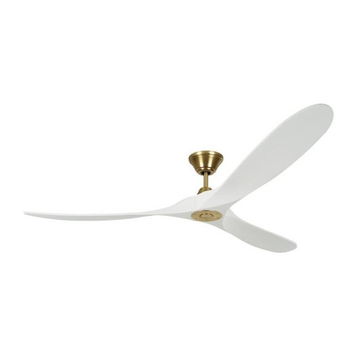 Generation Lighting Maverick Max 70" Outdoor Brass Ceiling Fan White Blades Dc Remote