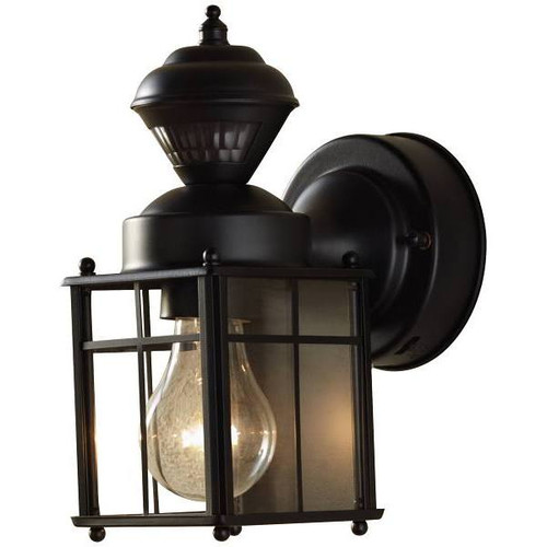 Globe Electric 9.5" Outdoor Sconce 150deg 30' Motion In Matte Black
