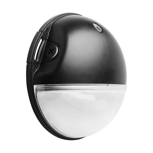 Satco Led Small Round Wall Pack, Cct Selectable, Dimmable, 20 Watt, Black