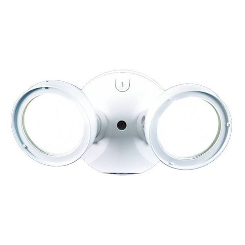 Halo Twin-Head Round Led Flood Light 4,000 K, Lumen Select, Dusk To Dawn, White
