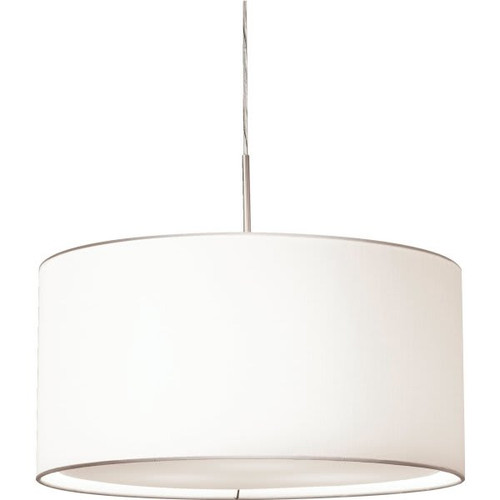 Afx 20 In. 3-Light Shade Pendant, White Linen Shade