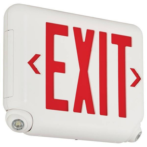 Dual-Lite Evc 2.4 W Black Equivalent Integrated LED Combination Emergency/Exit Sign W/ Red Letters