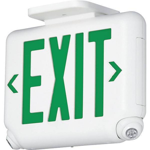 Dual-Lite Evc 2.4 W White/Green Integrated LED Combination Exit-Emergency Sign W/ Self-Diagnostics