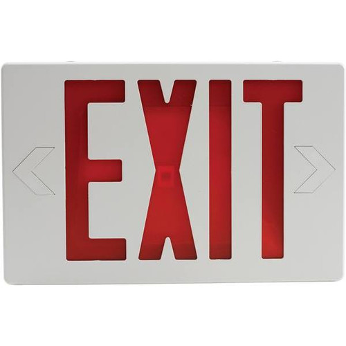 Sylvania 15 W Equivalent Dual Voltage LED White Exit Sign W/ Emergency Battery Backup And Red Letters