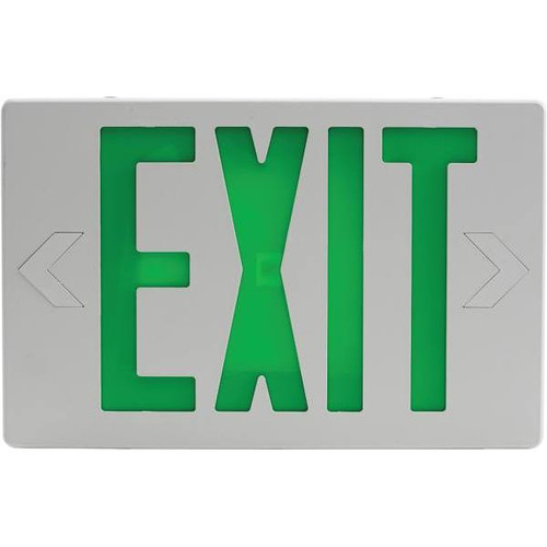 Sylvania 15 W Equivalent LED White Exit Sign W/ Emergency Battery Backup And Green Letters