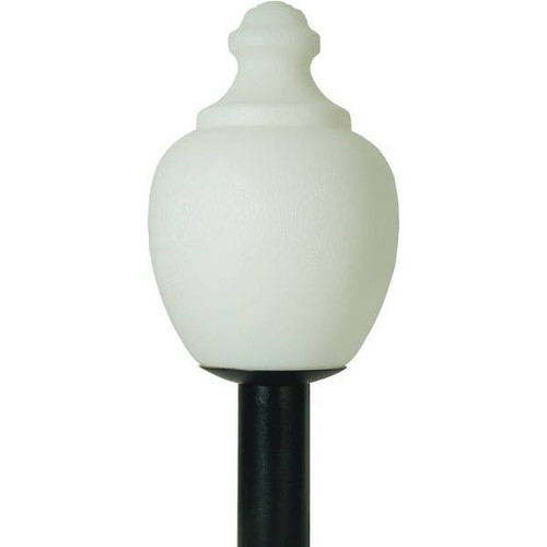 Liteco Acorn Outdoor With Black Post Top Fitter (White)