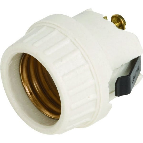 Satco Medium Base Socket Snap-In Porecelin Ivory Pack Of 6