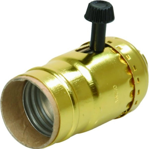 Satco Brass Electrical Socket, Medium Base, 3-Way Key, Package Of 4