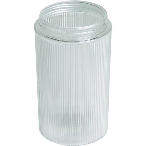 Clear Ribbed Cylinder Lexan 6-1/8h  3-1/4" Fitter