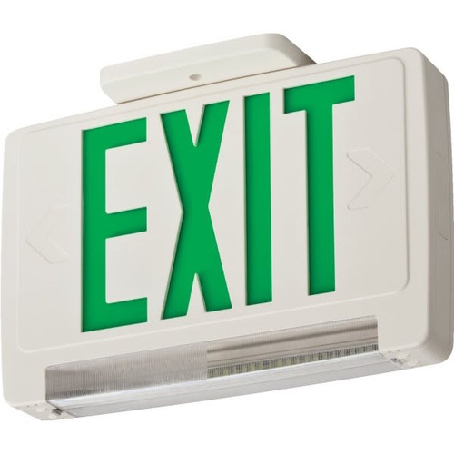Lithonia Lighting LED Combo Exit/Emergency Fixture, Integrated Light Bar, Green Ecbg LED M6
