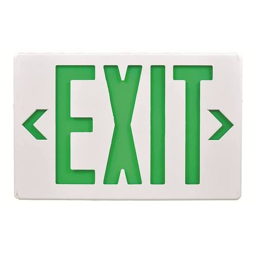 Maintenance Warehouse 120/277v Green LED Exit Sign With Battery Backup
