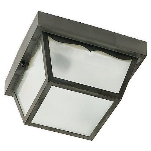 Satco Nuvo Black Two-Light 10 Carport Flush Mount With Frosted Acrylic Panels