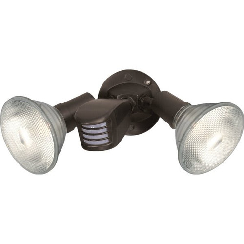 Satco Nuvo Bronze Two-Light 10 Flood Light, Adjustable Swivel And Motion Sensor