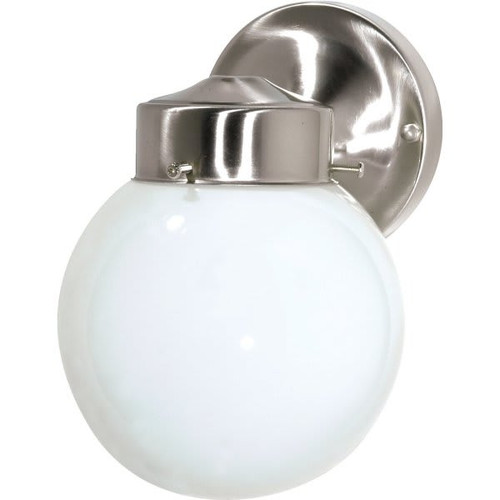 Satco 6 X 8.5 In. Incandescent Outdoor Wall Sconce (Brushed Nickel)