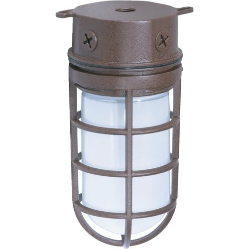Satco Nuvo Old Bronze One-Light 10 Industrial Surface Mount With Frosted Glass