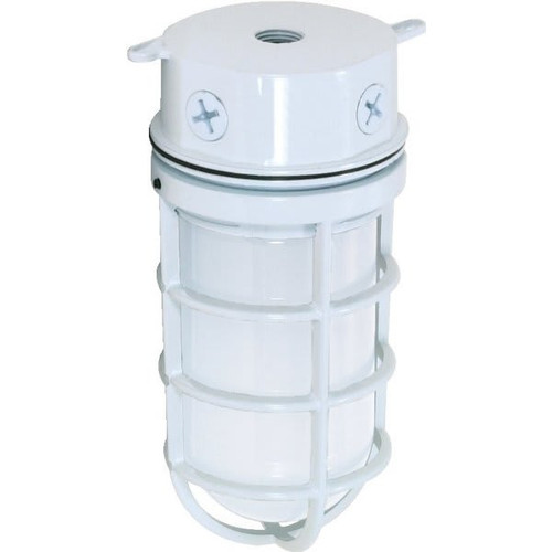 Satco Nuvo White One-Light 10 Industrial Surface Mount Fixture, Frosted Glass