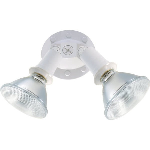 Satco Nuvo White Two-Light 10 Exterior Par38 Flood Light With Adjustable Swivel