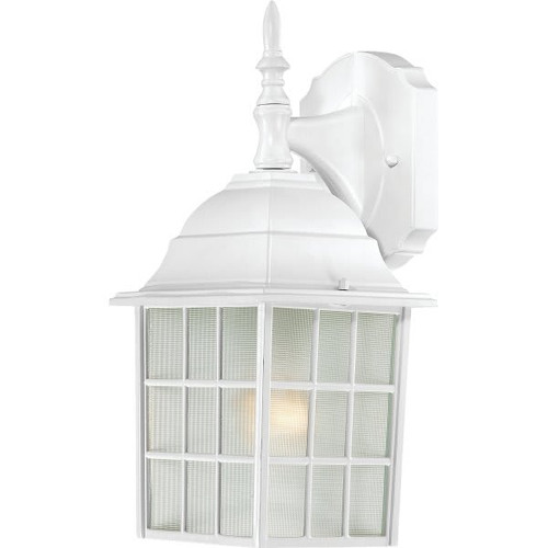Satco Nuvo Adams 13.75 In. Incandescent Outdoor Wall Sconce (White)