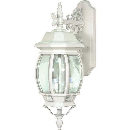Satco Nuvo Central Park 7.38 X 22.75 In. Down Arm 3-Light Outdoor Lantern (White)