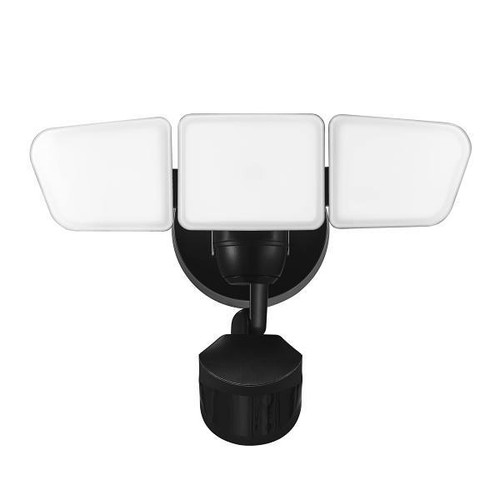 Globe Electric Wired Motion Led Security 3 Head Blk 3200lm 4000k 240 Degree 50ft