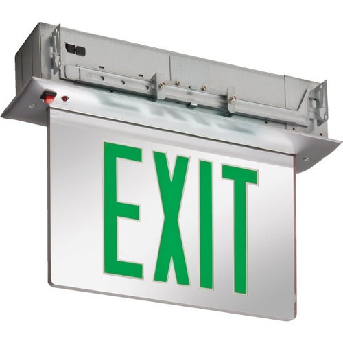 Lithonia Lighting Green-On Mirror Single Face LED Emergency Exit Sign Edgr 1 Gmr El M4