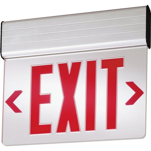 Lithonia Lightinggray And Red Aluminum Ni-Cad Single Face LED Exit Sign 11-1/8" Edg 1 R El M6