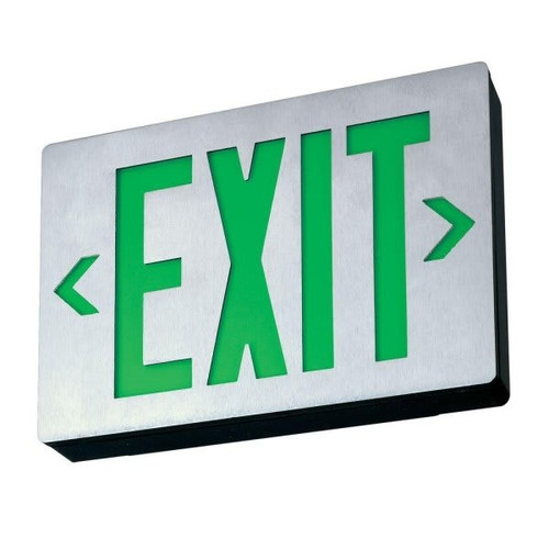 Lithonia Lighting Le Signatures Series Black Emergency Exit Sign, Green Letters Le S 1 G El N