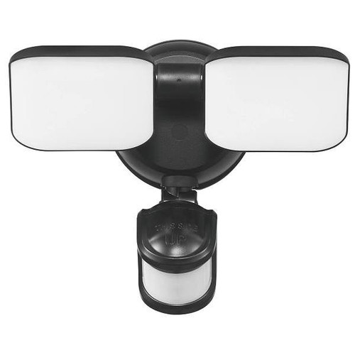 Globe Electric Battery Motion Led Security Twin Head Black 600lm 4k 180d 50ft