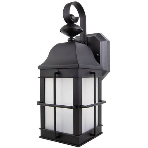 Liteco Stagecoach Wall Fixture With Photocell And Motion Sensor, Black