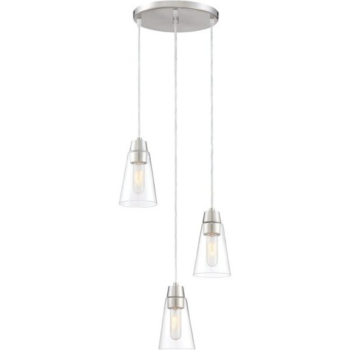 Designers Fountain Echo 11 In. 3-Light Pendant Fixture (Satin Platinum)