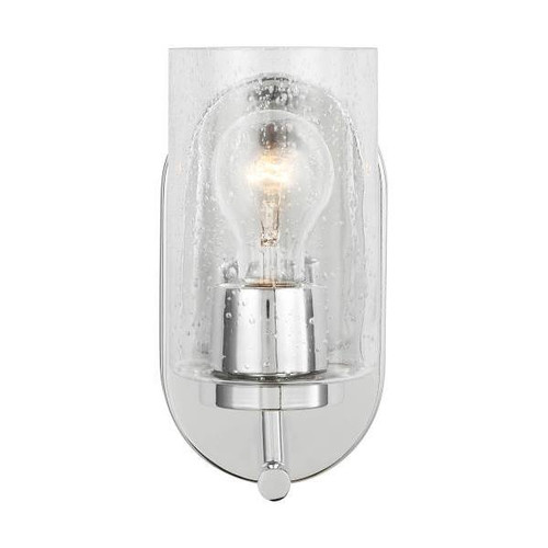 Generation Lighting Oslo 1-Light Chrome Vanity Light With Clear Seeded Shade