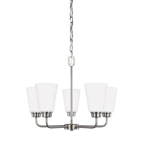 Generation Lighting Kerrville 5light Brushed Nickel Chandelier With Etched Glass