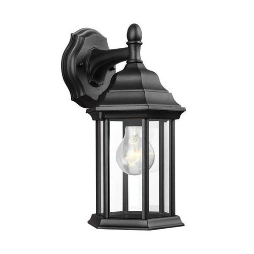 Generation Lighting Sevier 12.5" 1-Light Black Outdoor Wall Lantern Sconce