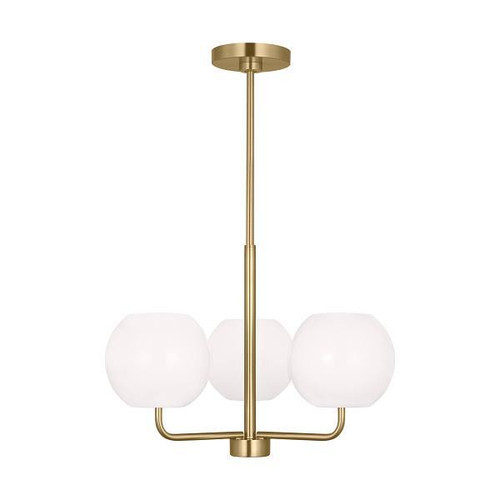 Generation Lighting Rory 3-Light Satin Bronze Chandelier With Opal Glass Shades