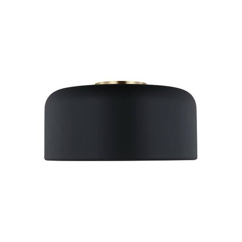 Generation Lighting Malone 1-Light Midnight Black Ceiling Fixture, Flush Mount