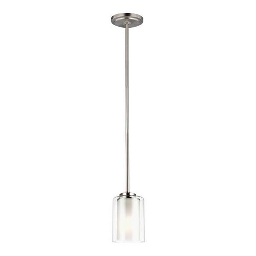 Generation Lighting Elmwood Park 1-Light Brushed Nickel Mini-Pendant With Satin