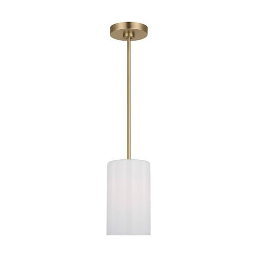 Generation Lighting Rhett 1-Light Satin Bronze Mini-Pendant With Clear/White