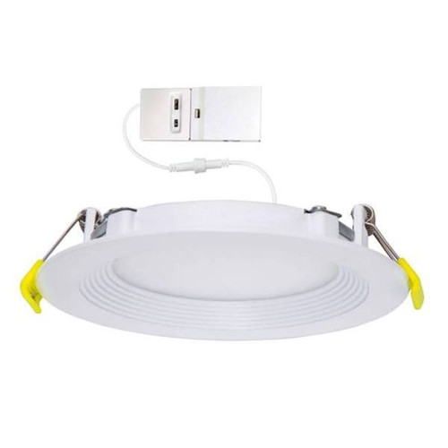 Halco Commercial Slim Downlight With Baffle Trim, Select Cct, 15 Watt, 6", White