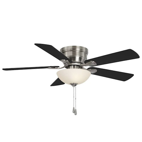 Seasons Quick Install Callistoga 44" Brushed Nickel Indoor LED Ceiling Fan, Reversible Dark Maple/Matte Black 5-Blade