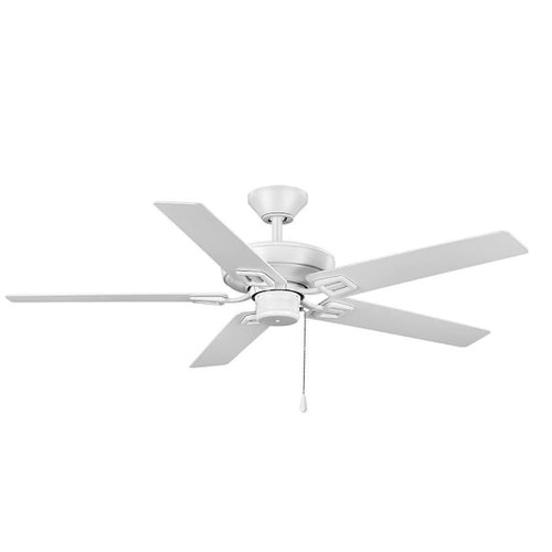 Seasons Quick Install Markan 52" Matte White Indoor/Outdoor Ceiling Fan, Reversible Matte White/Natural Wash Oak 5-Blade