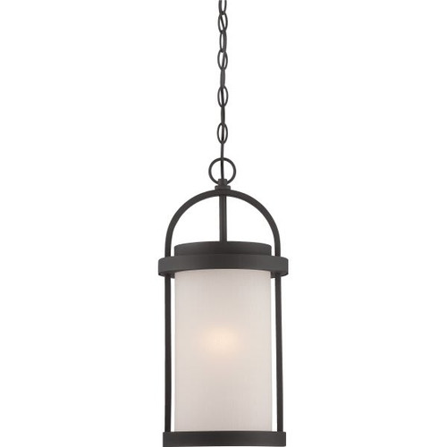 Satco Nuvo Willis 9 X 19.33 In. 1-Light Hanging Outdoor Lantern (Textured Black)