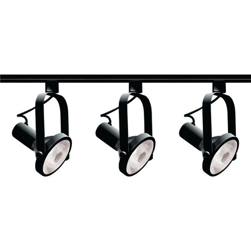 Satco Nuvo Black Three-Light Par30 Gimbal Ring Track Kit