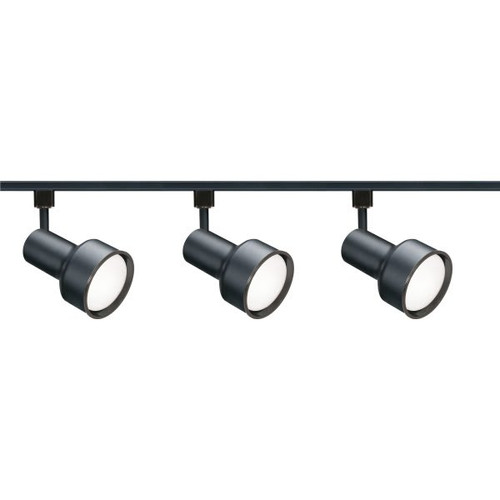 Satco Nuvo Black Three-Light R30 Step Cylinder Track Kit