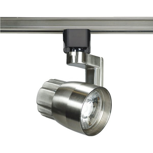 Satco Nuvo Brushed Nickel One-Light Led 12w Angle Arm Track Head, 24 Deg. Beam