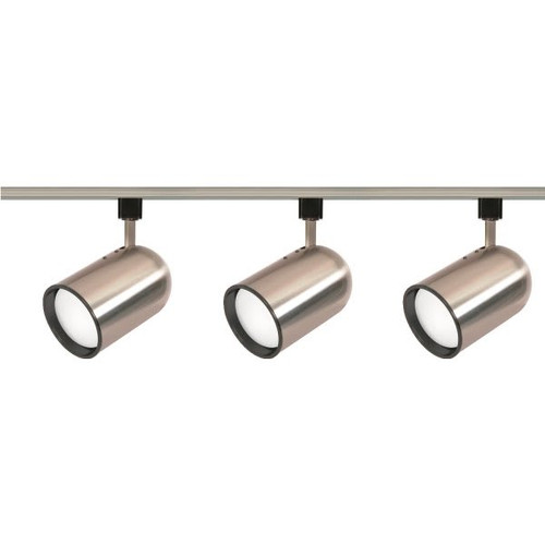 Satco Nuvo Brushed Nickel Three-Light R30 Bullet Cylinder Track Kit