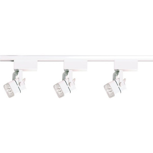 Satco Nuvo White Three-Light Mr16 Low Voltage Square Track Kit