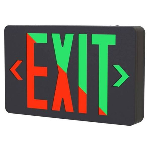 Halco Emergence LED Exit Sign, Remote Capacity, Selectable Red/Green, Black