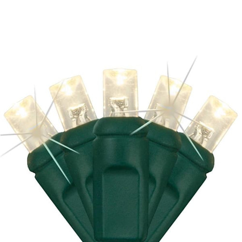 Wintergreen Lighting Softtwinkle 50 LED Christmas Lights, Green Wire, Warm White