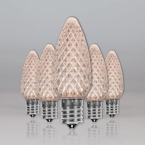 Wintergreen Lighting C9 Opticore LED Faceted Bulbs, E17, Dimmable, Warm White