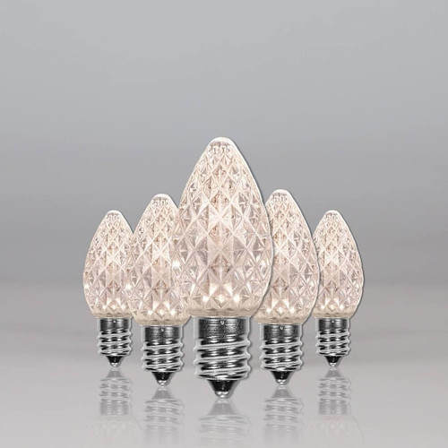 Wintergreen Lighting C7 Opticore LED Faceted Bulbs, E12, Dimmable, Warm White